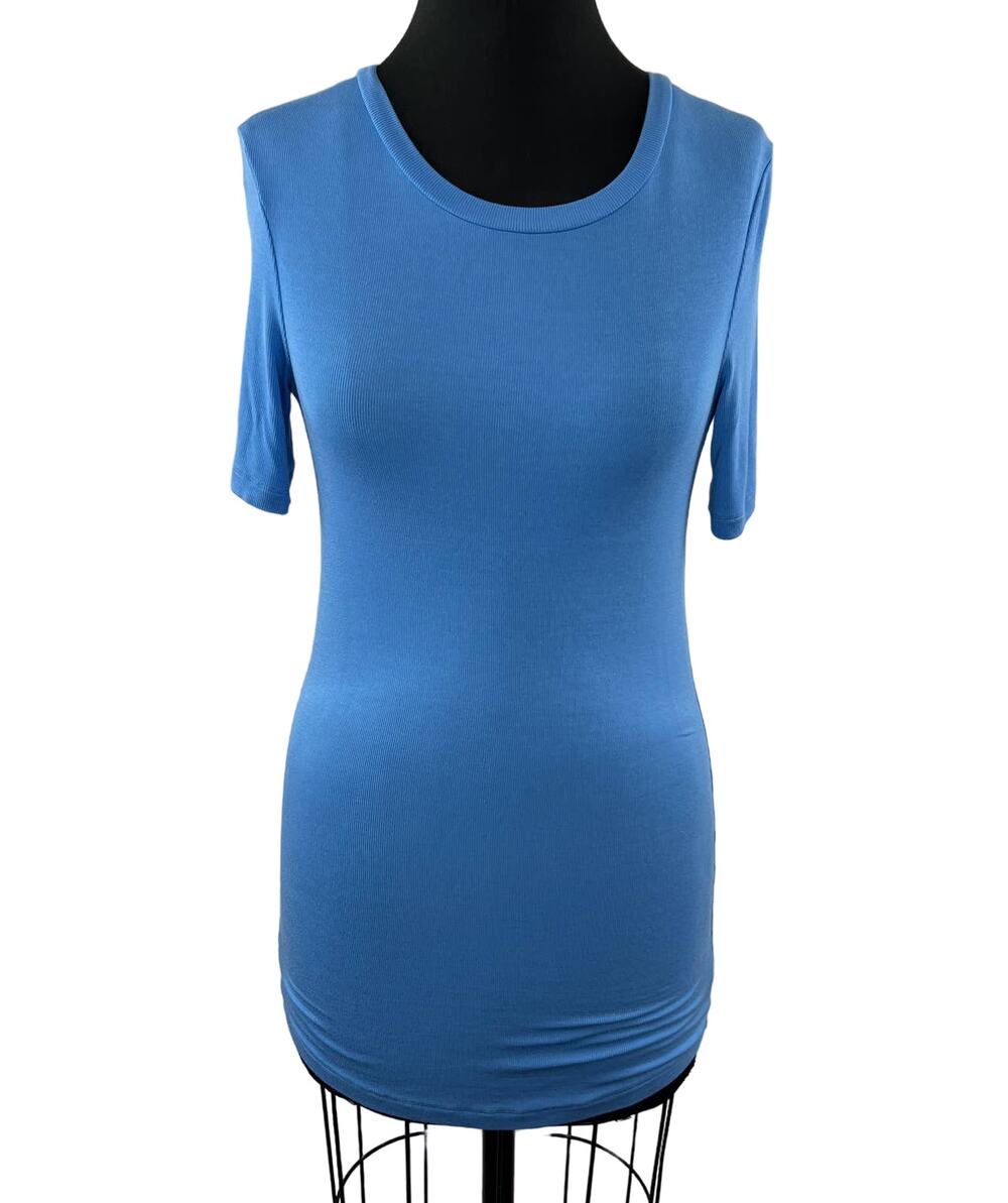 Universal Standard Blue Foundation Crew Neck Tee Short Sleeve Stretch 2XS 6-8